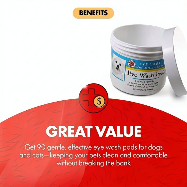 Miracle Care Eye Wash Pads for Dogs Cats Sterile Wipes-2
