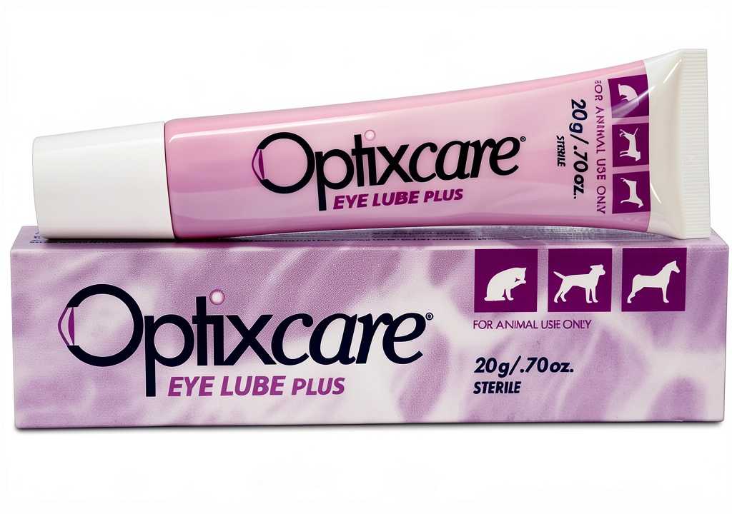 Applying Aventix eye wetting agent to a dog's eye