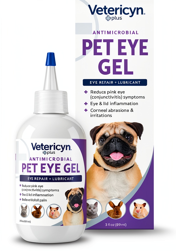 Applying Vetericyn Plus Eye Gel to a dog's eye for relief