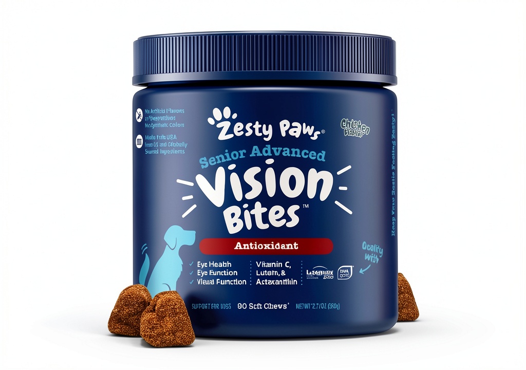 Zenwise Health Senior Vision Bites for dogs on a table