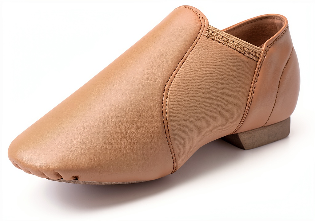 Child wearing STELLE jazz dance shoes in a studio setting