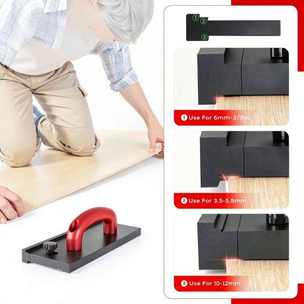 Tapping Block NAACOO Double‑Sided Flooring Tool with Handle, 3 Edges-3