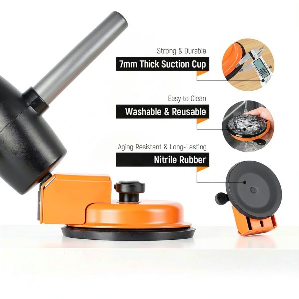 Heavy Duty Floor Gap Fixer Tool PZTO Suction Cup 10 Sticky Pads Orange-4